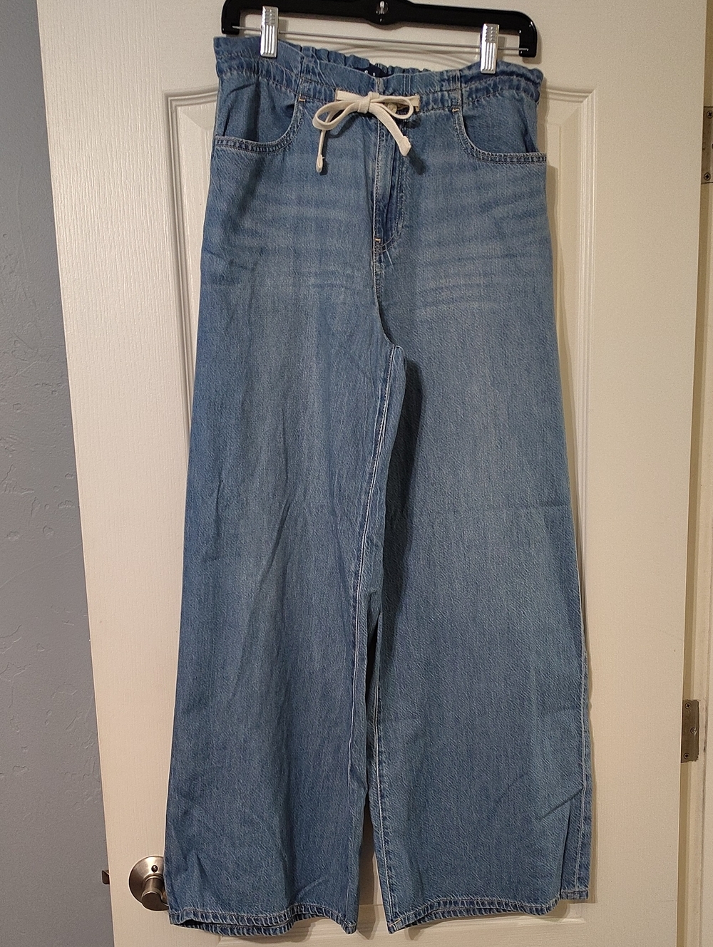 GAP Super Light Pull-On Baggy Pants Small Blue Cotton Blend